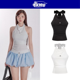 Áo yếm nữ cột dây kiểu DKMV hở lưng màu trắng, đen thun ôm thiết kế logo Cá Heulwen Top | K-T34