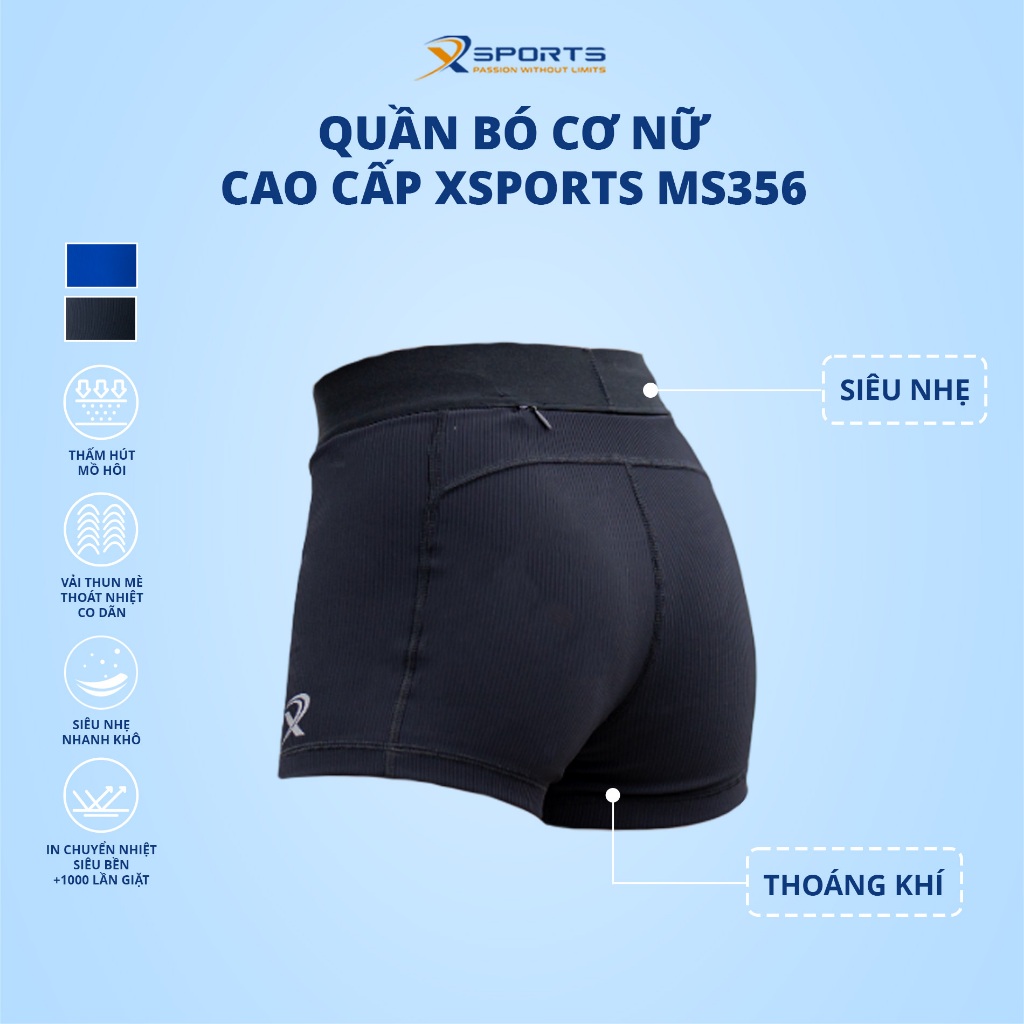 Quần bó cơ thể thao nữ XSPORTS MS356 Co giãn 4 chiều - Thiết kế giúp bảo vệ cơ bắp