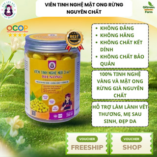 Viên nghệ mật ong bhnong, mật hoa dừa, viên tinh nghệ núi sữa ong chúa đẹp da tăng cường sức khỏe bhnong