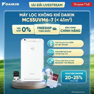 [LIVESTREAM] Máy Lọc không khí Daikin MC55UVM6-7 - Diện tích sử dụng 41m2