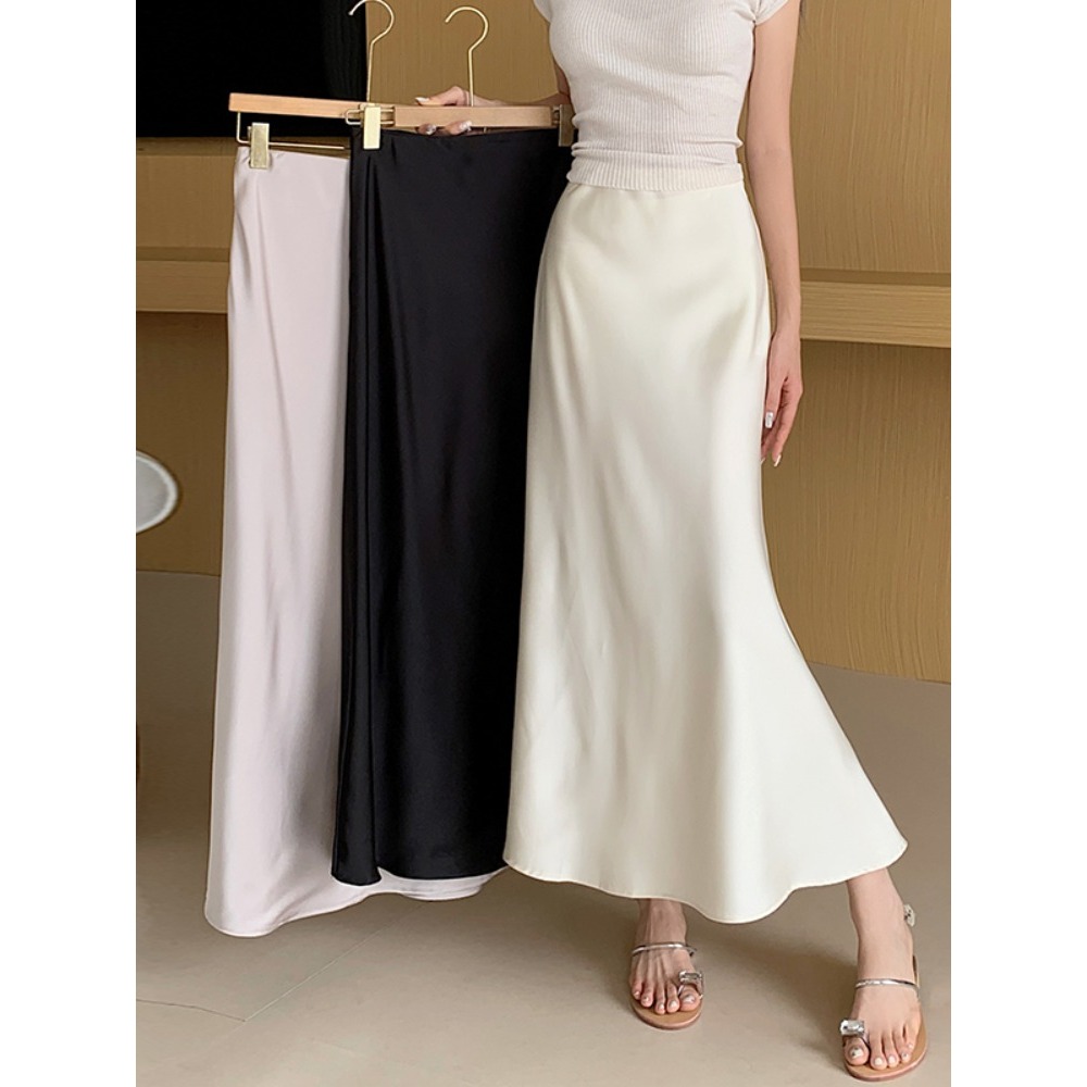 [𝐏𝐥𝐮𝐦𝐩𝐲 𝐒𝐭𝐮𝐝𝐢𝐨𝐬] Chân váy lụa dáng đuôi cá chữ a cạp cao quyến rũ CV113