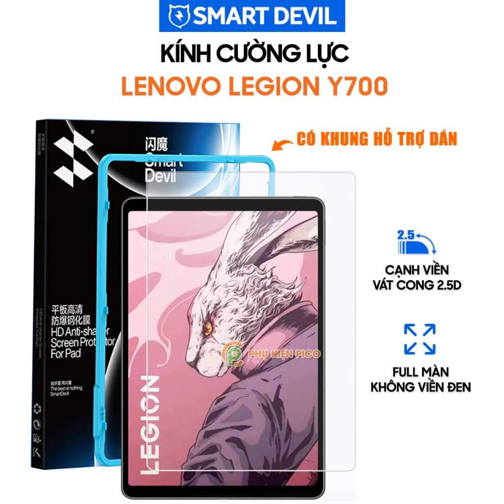 Kính cường lực Lenovo Legion Y700 2023 2024 2025 full màn hình chính hãng Smart Devil có khung hỗ tr