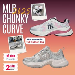 [CHÍNH HÃNG]  Giày MLB Chunky Curve Runner NY PINK, giày độn 7cm (FULL HIDDEN TAG)