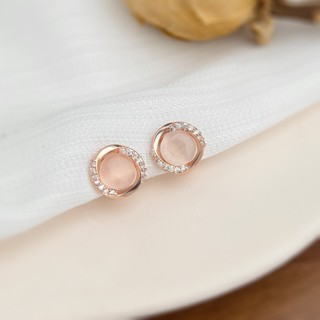  Khuyên tai bạc nữ PMJ đá mắt mèo Rubi Phúc Minh jewelry bông tai bạc ý PMJS0628K 