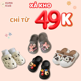 Dép sục cross cho bé trai bé gái đế mềm siêu nhẹ chống trượt họa tiết gấu dễ thương HaBu – SALE ĐỒNG GIÁ 49K