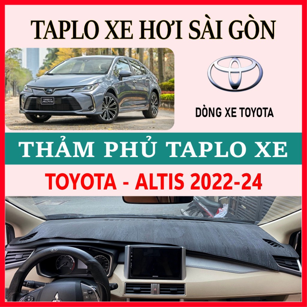 Thảm taplo TOYOTA ALTIS 2022 - 2025 chất liệu nhung lông cừu, thảm taplo da cao cấp