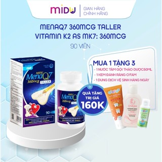 Viên uống Canxi Midu MenaQ7 360mcg Taller –  Hỗ Trợ Tăng Chiều Cao, Bổ Sung Canxi, Calci
