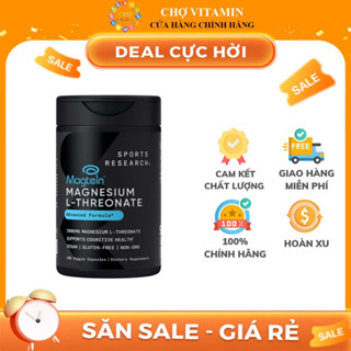 Thực Phẩm Bảo Vệ Sức Khoẻ Sports Research Magtein Magnesium L-Threonate 2000mg - Hỗ Trợ Trí Nhớ, Tập Trung, Giấc Ngủ Sâu