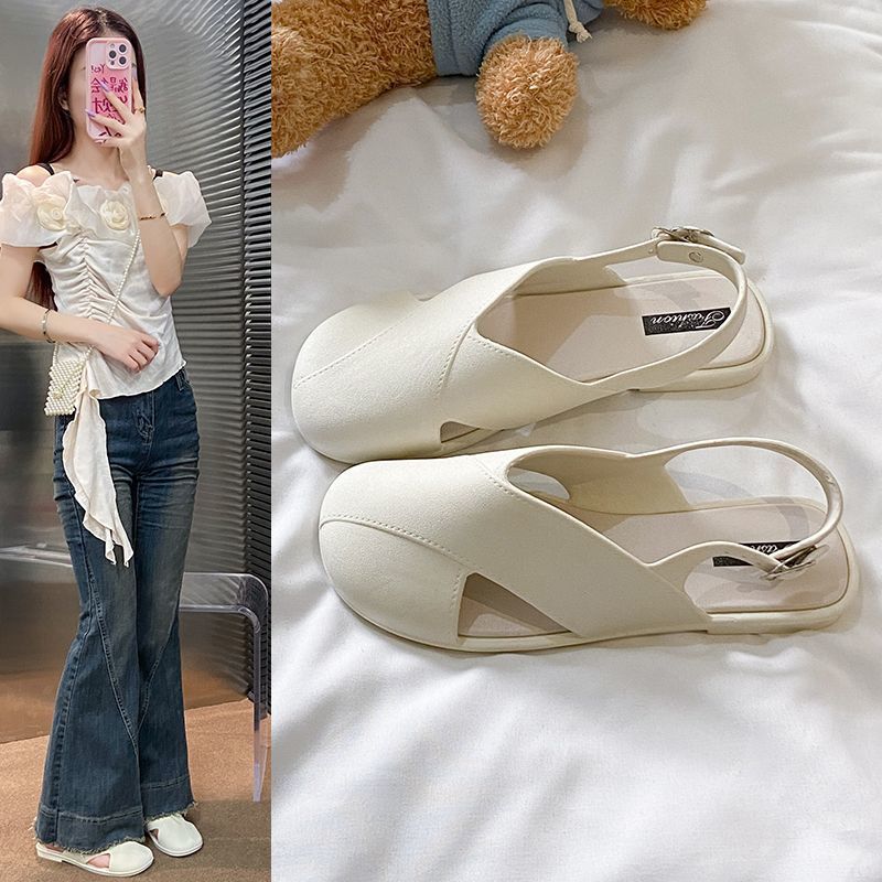 Dép sandal nữ đế bằng quai chéo bản to – Thiết kế hở mũi thời trang, chống trượt, dễ đi - Mã DX18