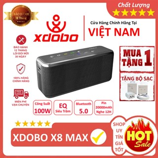   TẶNG BỘ SẠC  Loa bluetooth Xdobo X8 Max 100W Pin khủng 20000mah hỗ trợ thẻ TF USB sạc điện thoại 