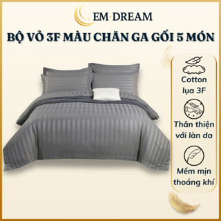 Bộ Vỏ 3f Màu Chăn Ga Gối 5 Món Chuẩn Khách Sạn 5 Sao Emdream Set Vỏ Chăn Ga Gối Đệm 5 Món Sang Trọng Mềm Mịn Cao Cấp