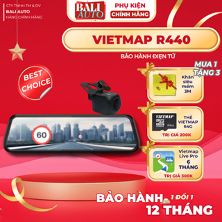 Camera hành trình VIETMAP R440 (Mới 2025) 4K cảnh báo giao thông, ghi hình trước sau, hỗ trợ lùi xe