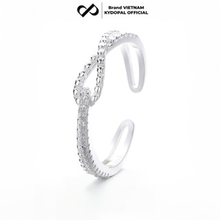  Nhẫn bạc nữ KYDOPAL móc nối cá tính đính đá cao cấp freesize trang sức bạc 925 - PAL9C3N9 
