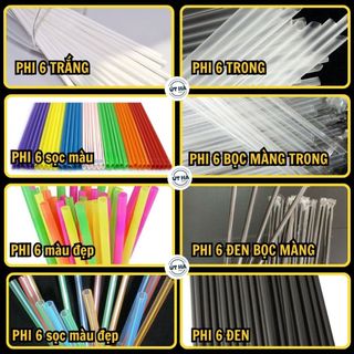 🥤 [PHI 6] BỊCH 500Gr Ống hút dài 20cm/18cm Đủ màu – Trắng – Trong – Đen – Có bọc | Dùng cho cafe, nước ngọt, trà sữa