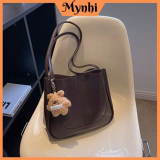 Túi xách nữ đeo vai phong cách Hàn Quốc đơn giản kèm móc gấu bông dễ thương SMN88 - Túi tote nữ