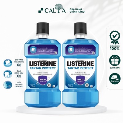 Bộ 2 Chai Nước Súc Miệng Listerine Ngừa Mảng Bám, Vôi Răng - Listerine Tartar Protection 750ml x 2
