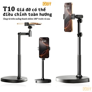 Giá đỡ điện thoại để bàn T10-Giá đỡ để bàn hỗ trợ quay 360° tùy chỉnh cao độ,góc quay-Hợp kim nhôm chắc chắn