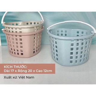 Giỏ nhựa đựng đồ hình trái tim có quai cầm việt nhật