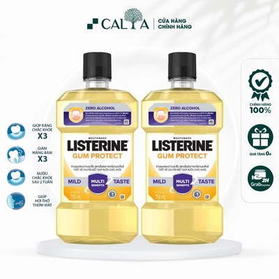 Bộ 2 Chai Nước Súc Miệng Listerine Gum Care Giúp Nướu Chắc Khỏe - Listerine Gum Care Zero Alcohol 750ml x 2