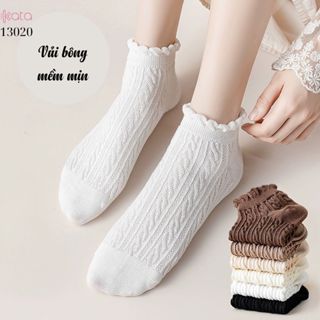 Tất cổ ngắn bông mềm mịn thấm hút mồ hôi,vớ ren dễ thương JK 13020