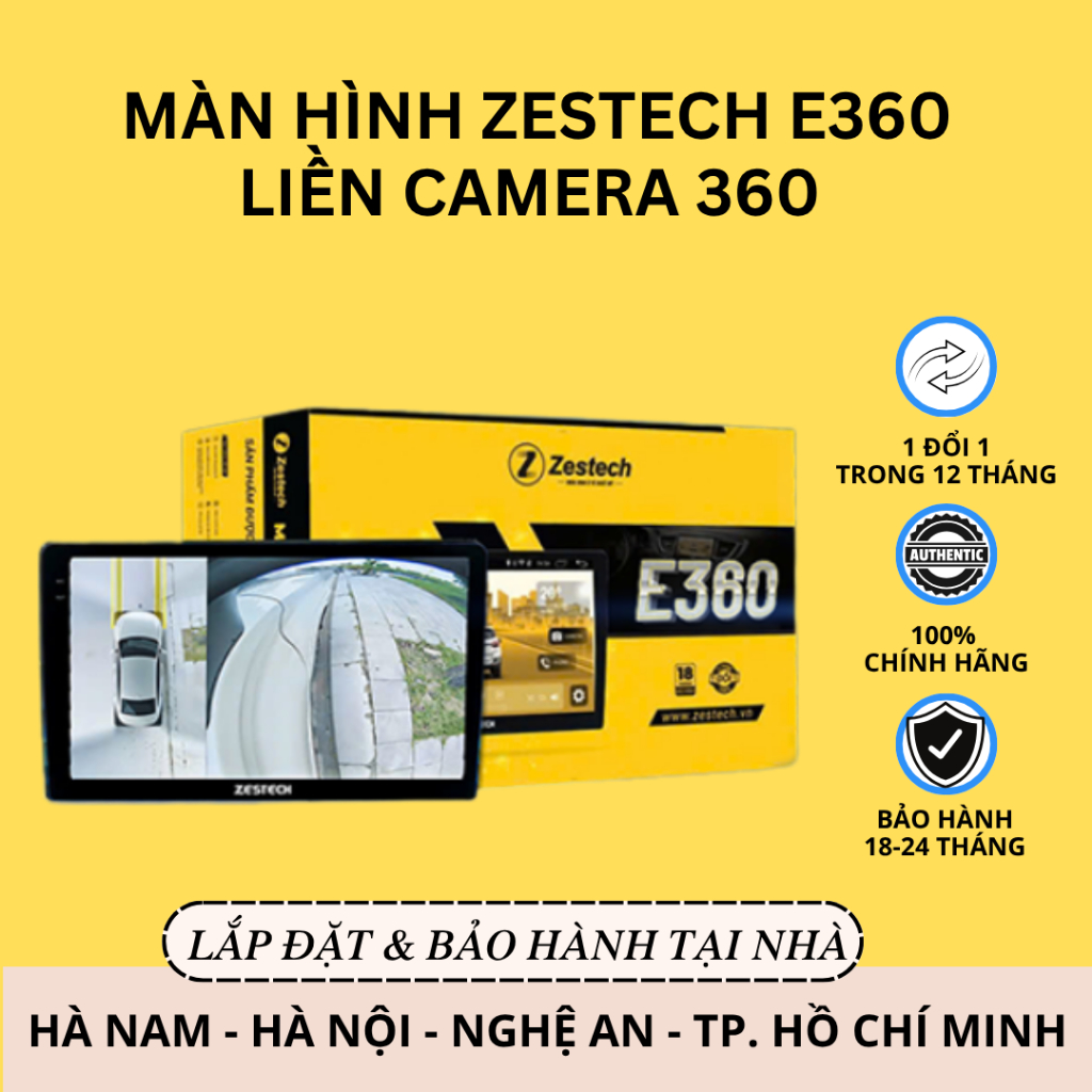 Màn Hình Zestech E360 Liền Camera 360 - Kèm Quà Tặng Áp Suất Lốp