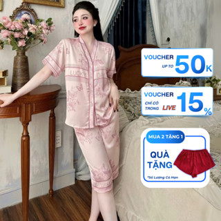 Bộ Pyjama Tay Cộc Quần Lừng Chất Lụa Latin Loại 1 Xavia P20