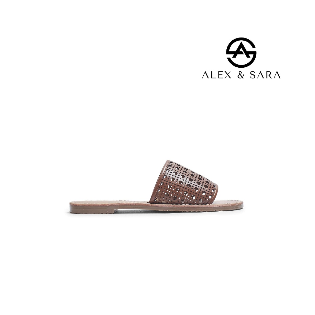 LT98 - Dép bệt Alex & Sara bảng ngang khắc lazer thời trang hè