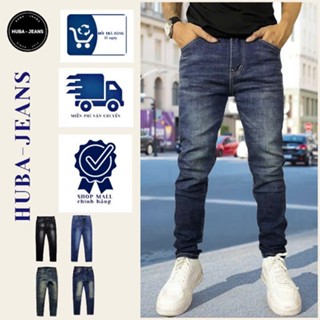 Quần jean nam HUBA-JEANS co giãn xanh TƯƠI trơn Menswear Pants Có Túi quần purple khôngrách