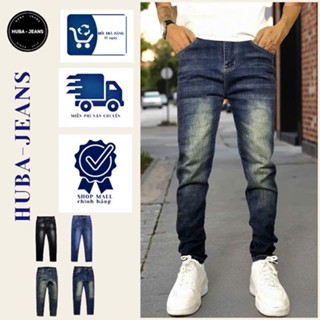 Quần jean nam HUBA-JEANS co giãn xanh TƯƠI trơn Menswear Pants Có Túi quần purple khôngrách