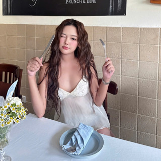  Áo yếm xoè  MỎNG NHIỀU CÓ MÚT FORM LỬNG  voan tơ 1 LỚP phối ren hoa kim tuyến nổi ESME TOP- A01 