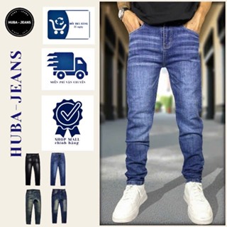 Quần jean HUBA-JEANS HB2485 co giãn xanh trơn Menswear Pants Có Túi quần purple khôngrách