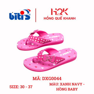   BITI'S  DÉP KẸP  DÉP XỎ NGÓN XỐP EVA BÉ GÁI - QUAI VẢI - ĐẾ XỐP NHẸ IN HÌNH CHIẾC NƠ CHỐNG TRƠN - MÃ DXG0044 - BITIS 
