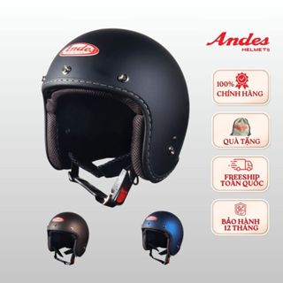 Mũ Bảo Hiểm 3/4 đầu Andes 382 - 3S382DB dành cho nam nữ đi xe máy