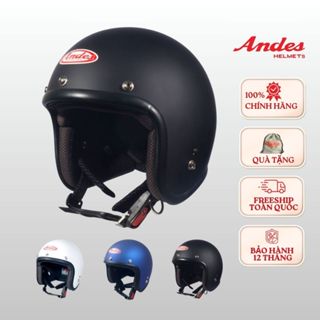 Mũ Bảo Hiểm Andes 3/4 đầu 3S382BC - 382BC - 382 viền cao su có lưỡi trai che nắng