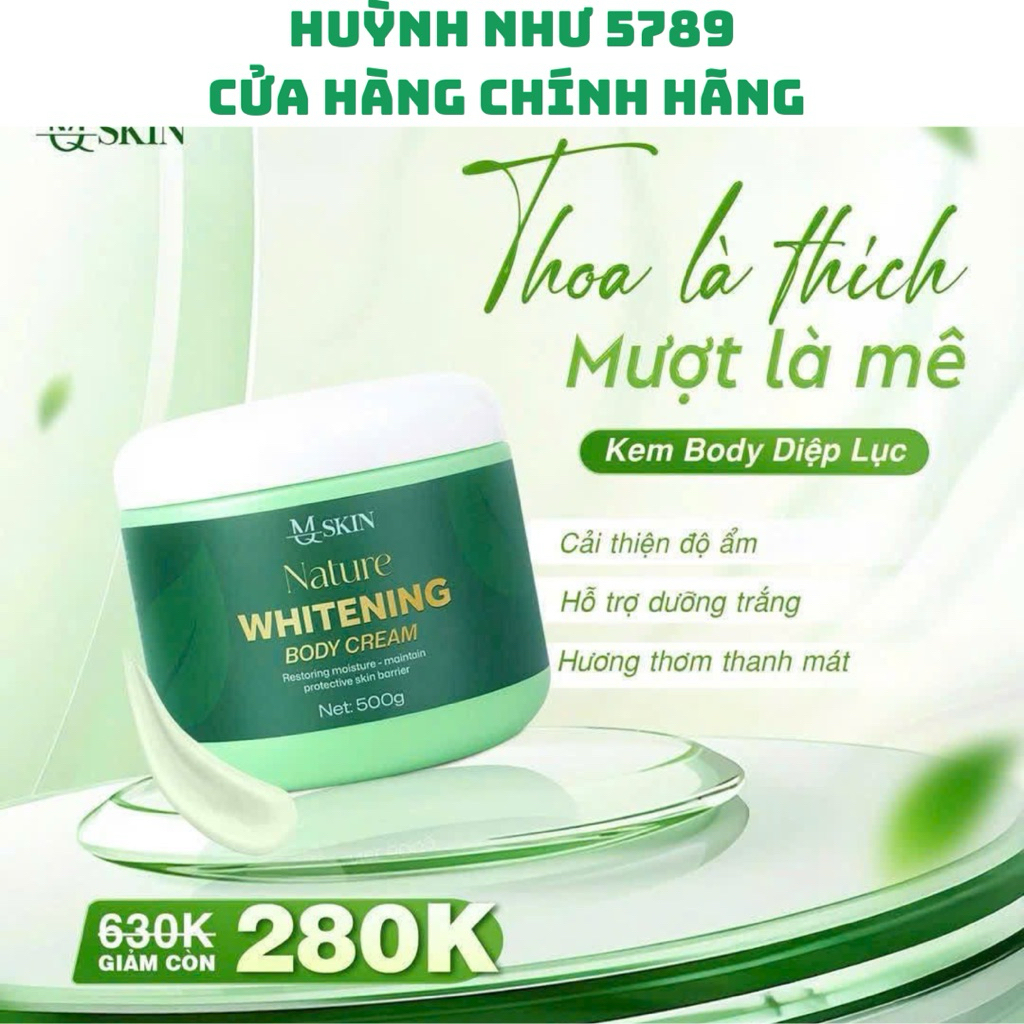 [Chính hãng]MQ SKIN Nature Whitening Body Cream  - Kem dưỡng trắng da thiên nhiên tinh thể diệp lục 