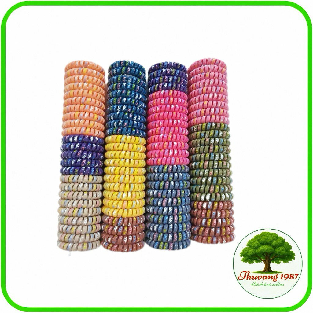 Set 5 Dây lò xo buộc tóc nhiều màu co giãn tốt không gãy tóc màu ngẫu nhiên