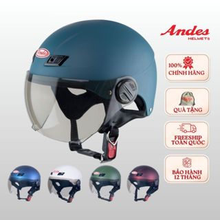 Mũ bảo hiểm nửa đầu Andes 109 - 109B -109k có kính chính hãng, bảo hành 12 tháng