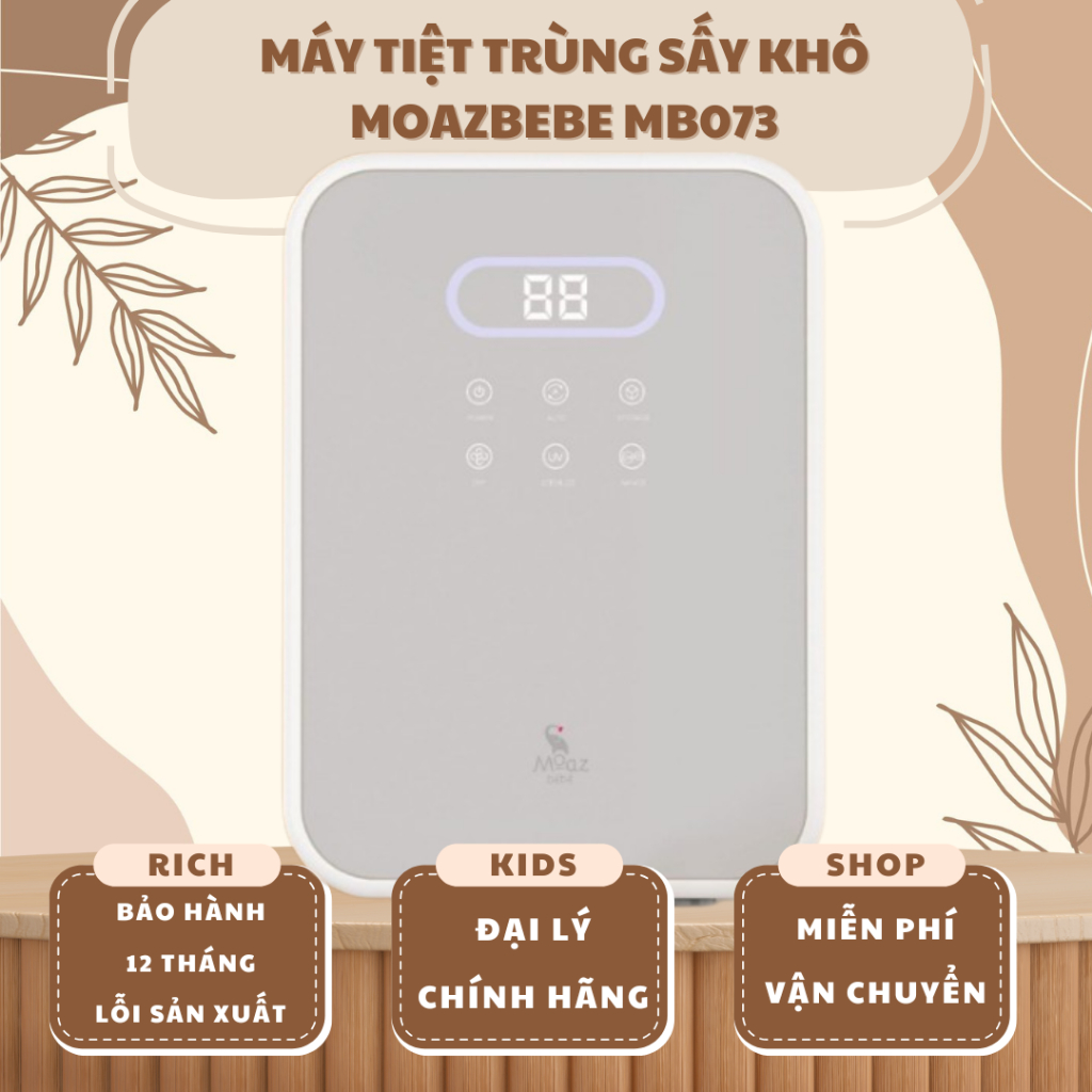 [Khuyến khích đổi sang mã MB113]  Máy tiệt trùng Moazbebe MB073 - bảo hành 12 tháng lỗi 1 đổi 1 sản 