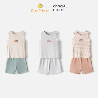 [PUNCHUN 9M-5Y] Bộ quần áo ba lỗ Fluffy mèo cho bé trai