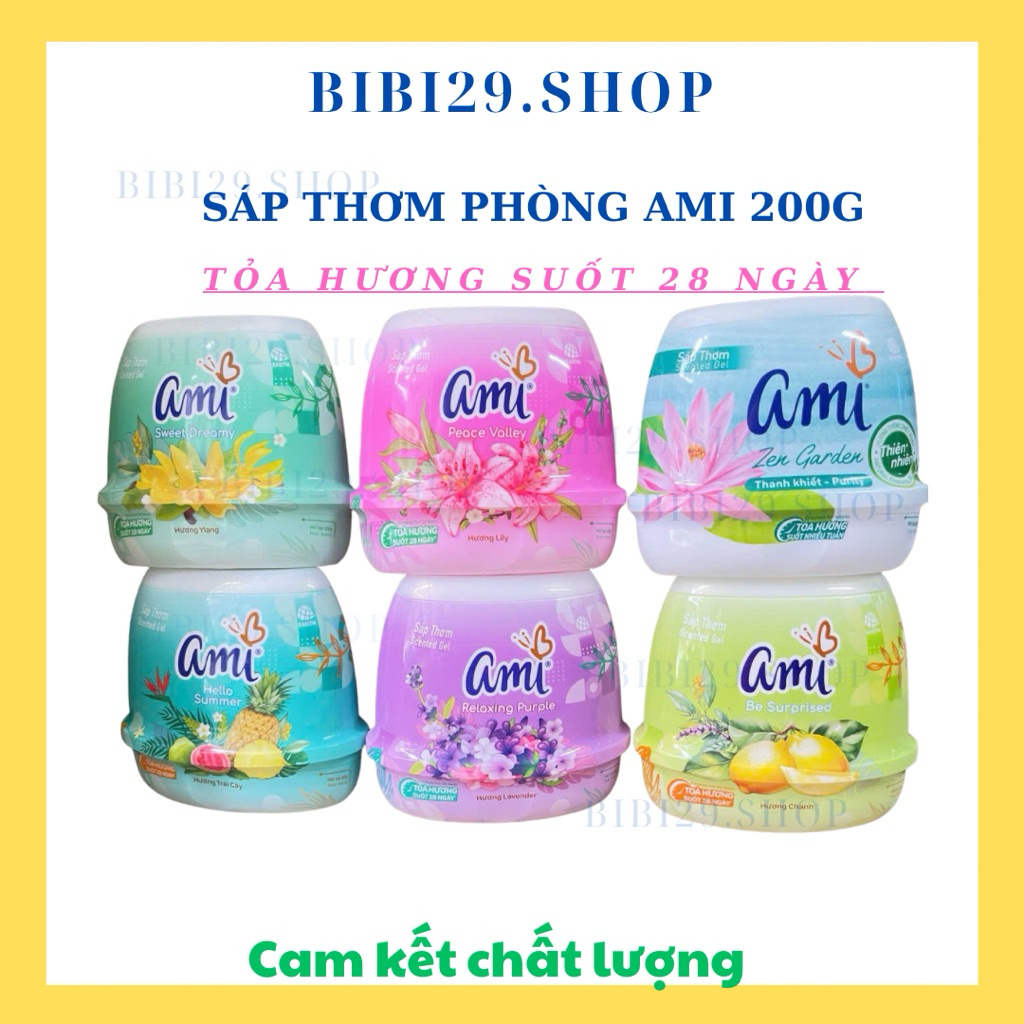 Sáp Thơm Phòng AMI Hộp 200g - Tinh Dầu Tự Nhiên Giúp Khử Mùi Và Lưu Hương Dịu Nhẹ Cho Không Gian
