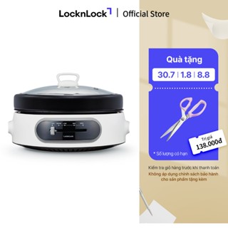 Nồi điện đa năng chống dính Lock&Lock Multi Cooker 4L 26cm màu trắng EJP544WHT chảo nướng và lẩu