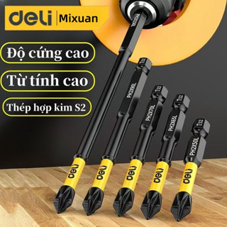  Bộ đầu vít đầu chữ thập Deli thiết kế chống trượt nam châm mạnh 25 50 65 70 90 150 