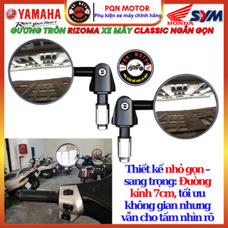  Gương Tròn Rizoma Mini Bar End  – Gắn Chân Gương Xe Máy Nhôm CNC Mặt Kính Tròn Nhỏ Gọn Đẹp 