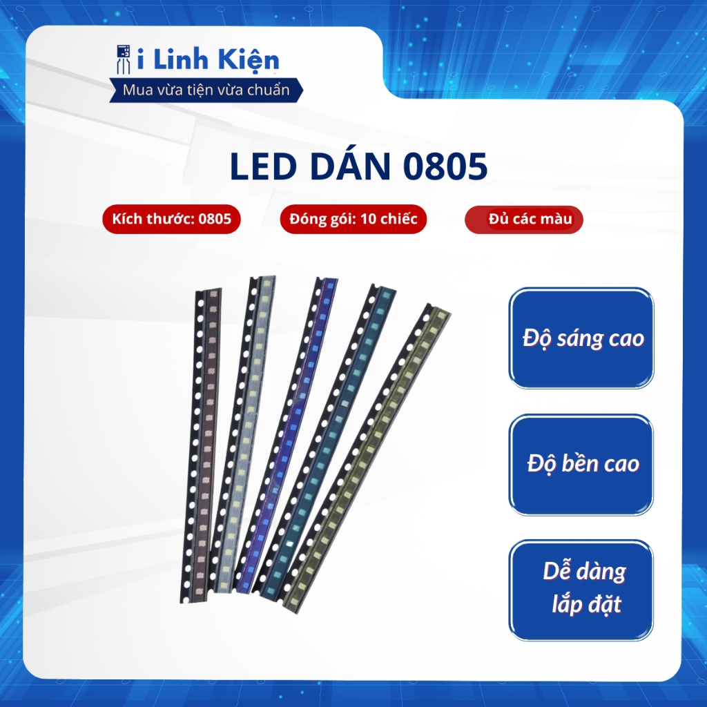 LED dán 0805 đủ các màu combo 50 con.
