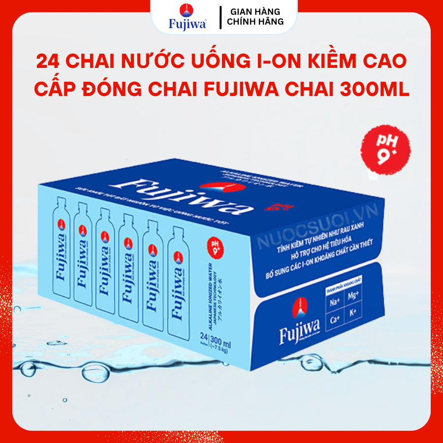 Fujiwa - Thùng 24 Chai 300ml – Nước Ion Kiềm Cao Cấp Fujiwa - Detox Hiệu Quả Với Công Nghệ Điện Phân