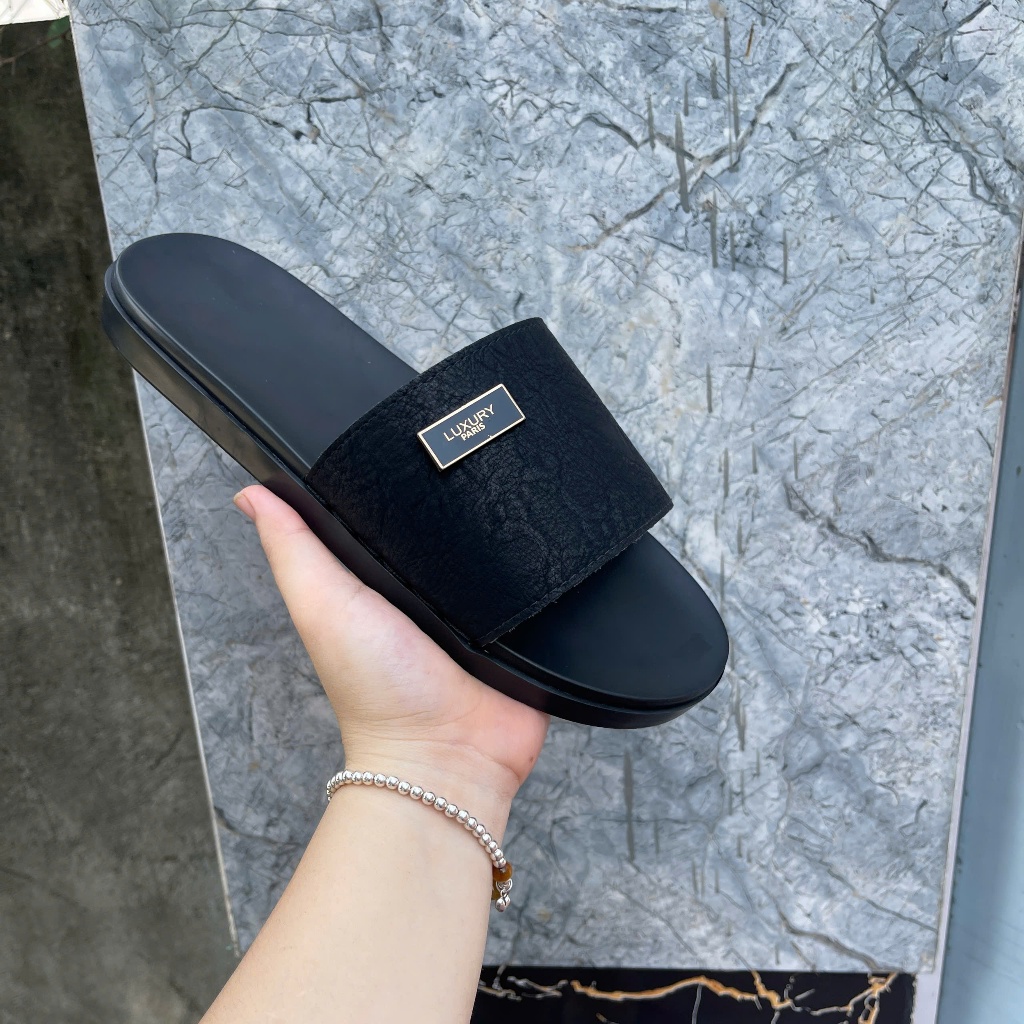 [Khâu Đế] Dép nam  Luxury pari quai da sít cao cấp gắn mác được khâu quai chắc chắn- đế cao su 2 lớp