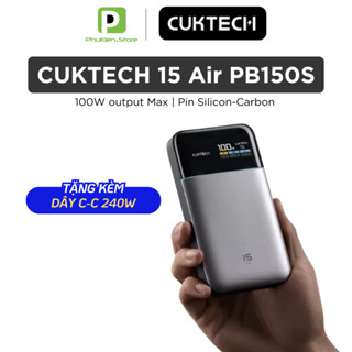 [Nguyên Seal] Pin Sạc dự phòng Cuktech 15 Air PB150S 2C1A | Pin Silicon Carbon | GaN Tech | 100W output Max
