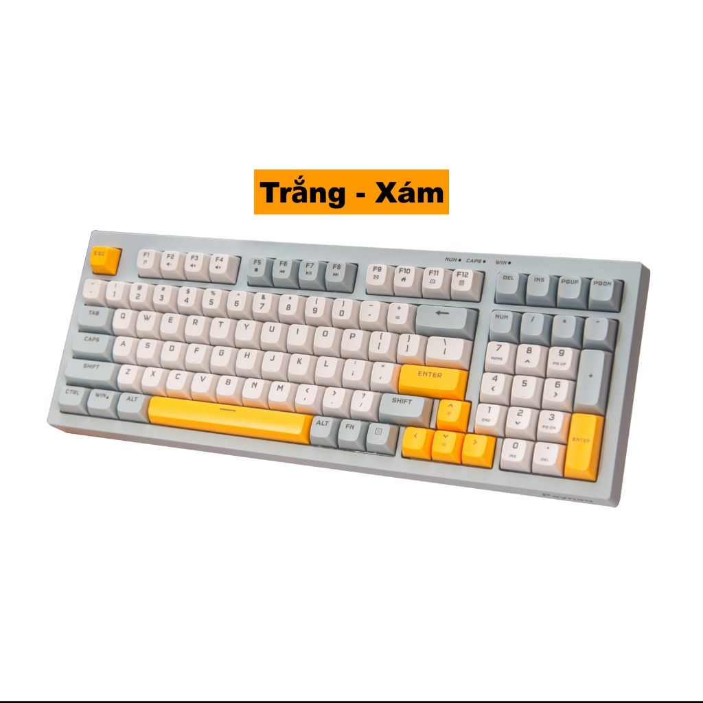 Bàn phím văn phòng Paynan silent chống ồn 98 phím led nền đơn sắc - rainbow keycap mix nhiều màu sắc | BigBuy360 - bigbuy360.vn