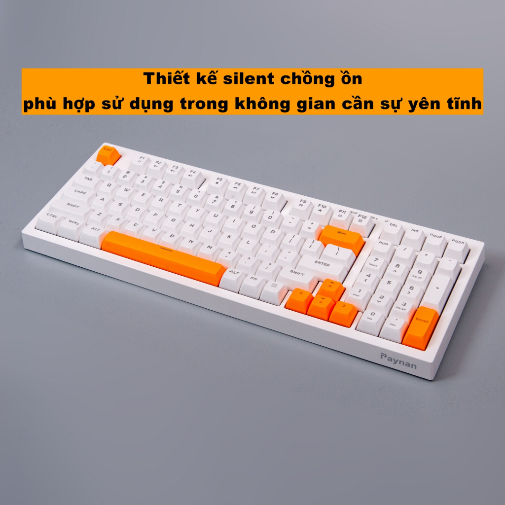 Bàn phím văn phòng Paynan chống ồn kết nối cáp 98 phím led Rainbow keycap nhiều màu sắc năng động | BigBuy360 - bigbuy360.vn