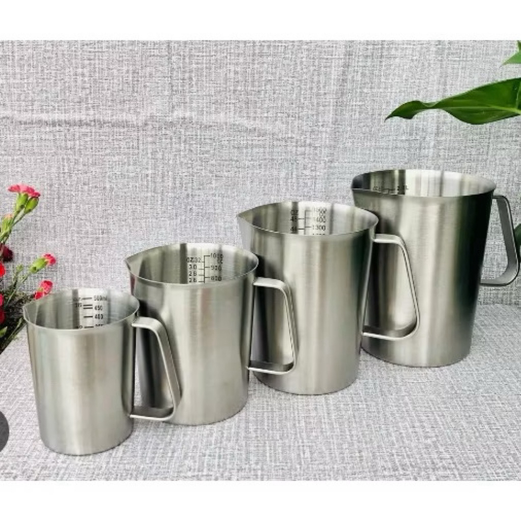 Ca đong inox , ca đánh sữa vuông không nắp tiện lợi không gỉ